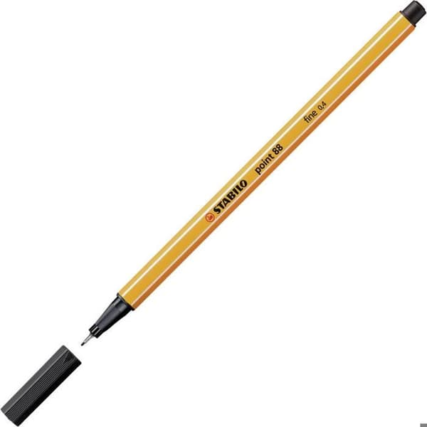 Stiftpennor - STABILO - Point 88 - Förpackning med 20 - Fin spets 0,4mm - Blandad