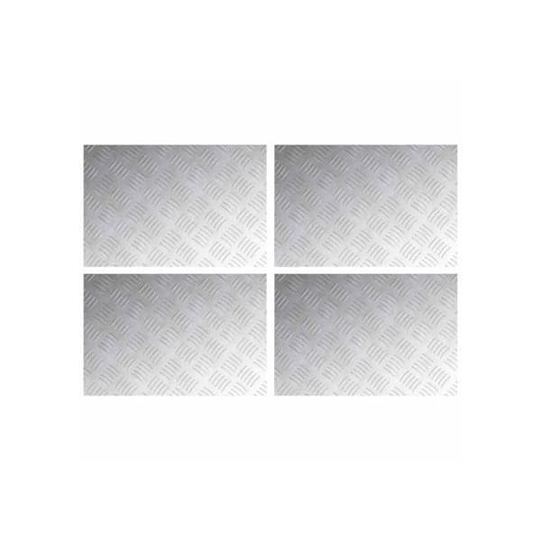 Antislip trappsteg - vidaXL - 60x40 cm - Silver - Aluminium - Rektangulär - 4-pack