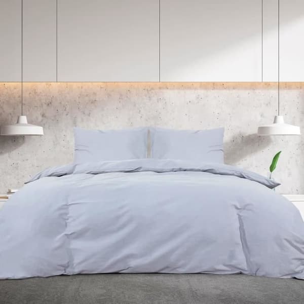 vidaXL Duvetset Grå 240x220 cm Bomull 136096
