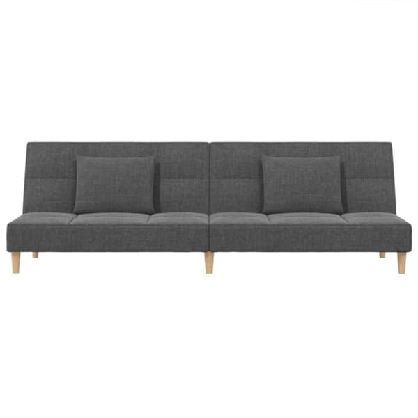 vidaXL 2-sits bäddsoffa med två kuddar ljusgrå tyg 375792