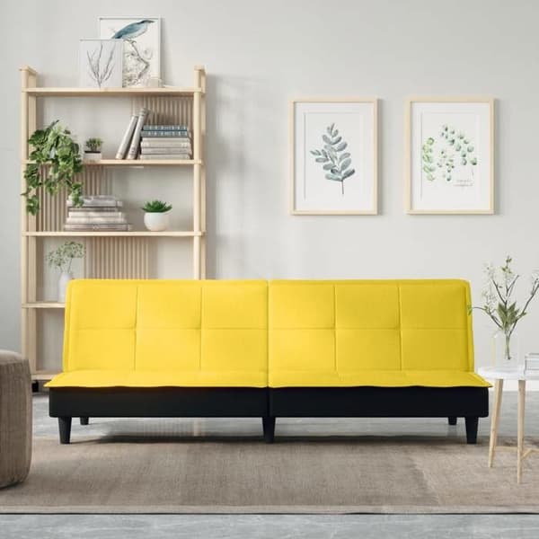 vidaXL Ljusgul sängsoffa tyg 351917