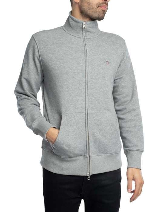 Sweatshirt GANT - Regular fit - Dragkedja - Grå