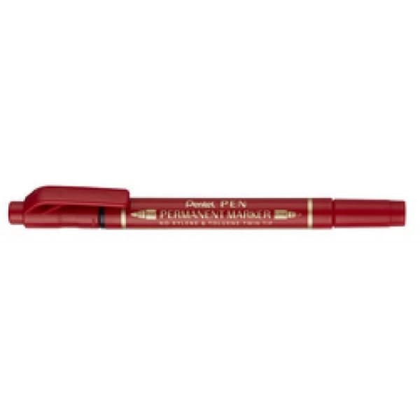 Permanent marker - Pentel - Pen - Double tip - Black - Indelible