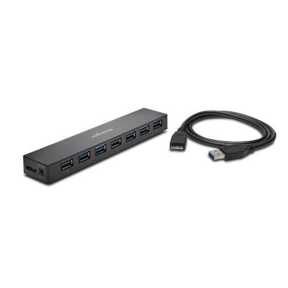USB Hub - KENSINGTON - Extern - 7 USB 3.0-portar - Plug and Play - Svart