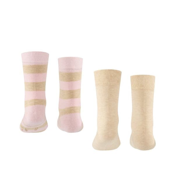 Korta strumpor barn - FALKE - Happy Stripe 2Pack SO - Beige - Randig - 2-pack