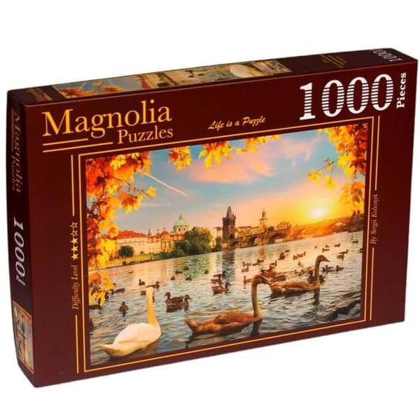 Pussel 1000 bitar: Svanar nära Karlsbron