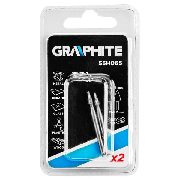 Fräs HSS - GRAFIT - Kon - Diameter 1,4 mm - Spindel 3,2 mm - 2 st