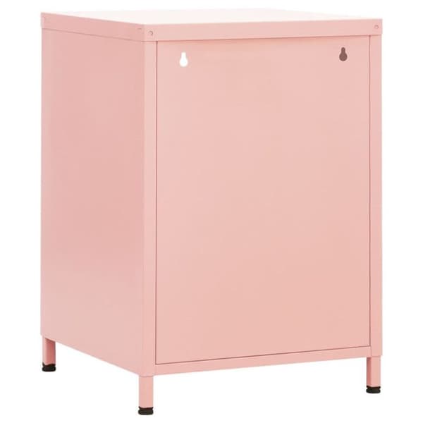 vidaXL Sängbord Rosa 35x35x51 cm Stål