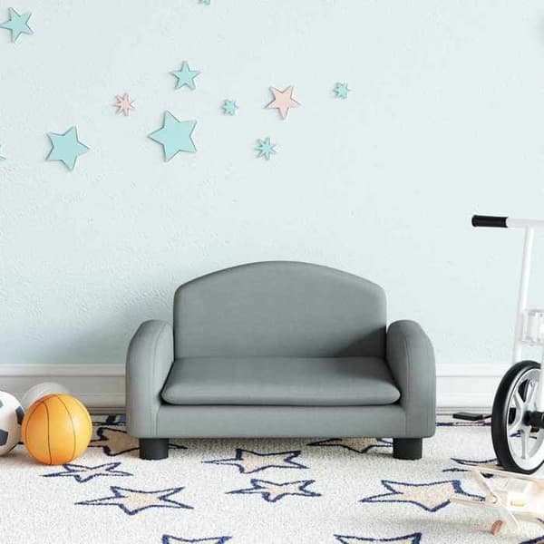 vidaXL Barnsoffa Ljusgrå 50x40x30 cm Tyg 3196369