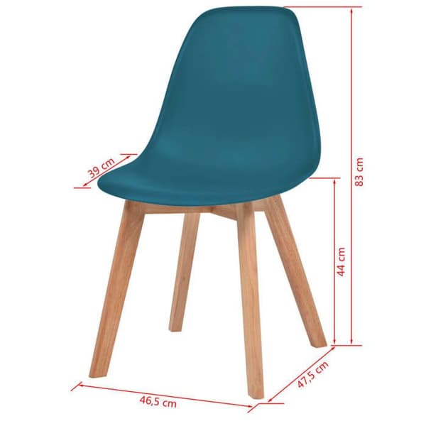 Matsalsstolar - vidaXL - Set om 6 - Turkos - Plast - Modern design