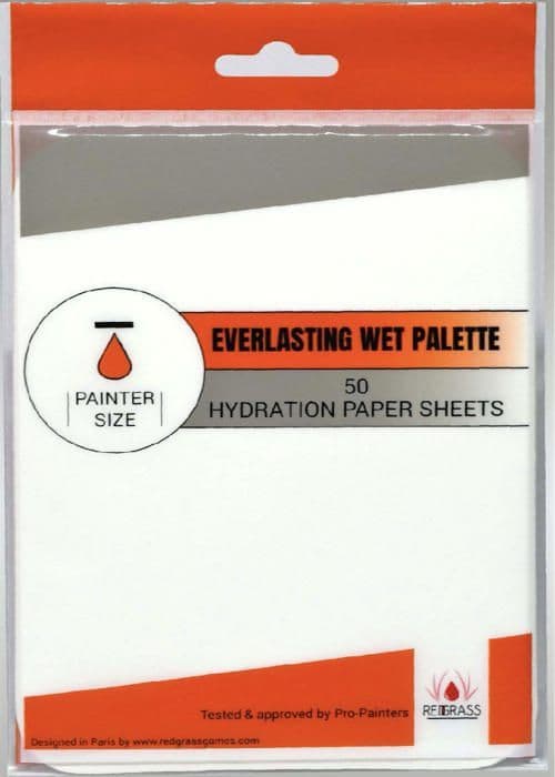 Redgrassgames 50 Hydration Paper Sheets Everlasting Wet Palette Paint Set - Målarstorlek