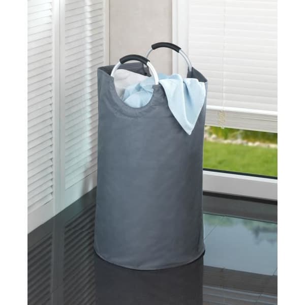 Tvättkorg - WENKO - Jumbo - Kapacitet 69L - Polyester - Aluminium - Anthracit