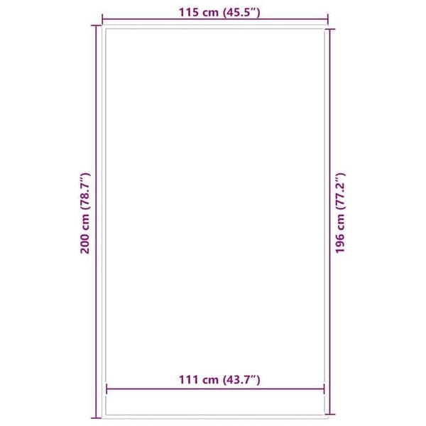vidaXL Dörmatta antracit 115x200 cm 4105553