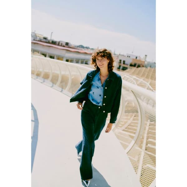 Byxor dam b.young Kanilla Dobby Denim