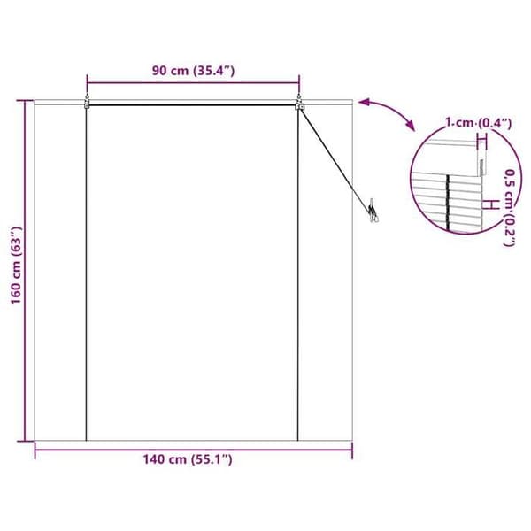Rullgardin i gult bambu 140 x 160 cm - VIDAXL