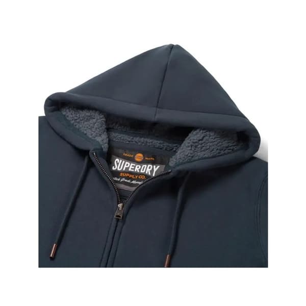 Sweat Superdry Herr Borg Fodrad Blå Bomull