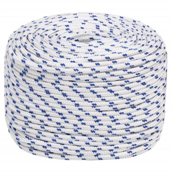 152294 vidaXL Båtrep Vit 10 mm 25 m Polypropen