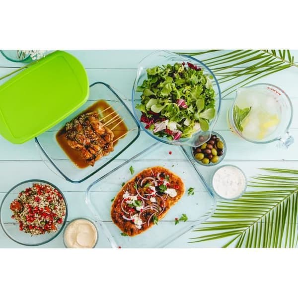 Rektangulär glasform - PYREX - COOK&STORE - 17x10 cm - Tålig mot termiska stötar - Lock ingår