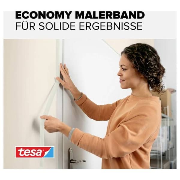 Tesa Masquer UNIVERSAL EcoLogo - Maskeringstejp för pappersmålning, streckfri efter 4 dagar, lösningsmedelsfri -