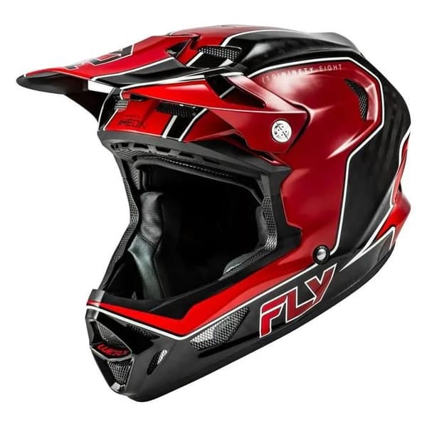 Fly Racing Werx-R Carbon Flow-hjälm - svart kolfiber/röd