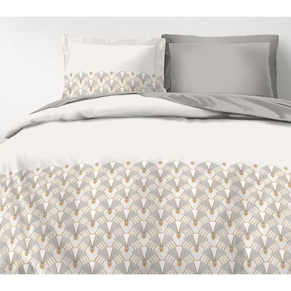 3-delars täckeset i percale bomull 220x240 BEIGE