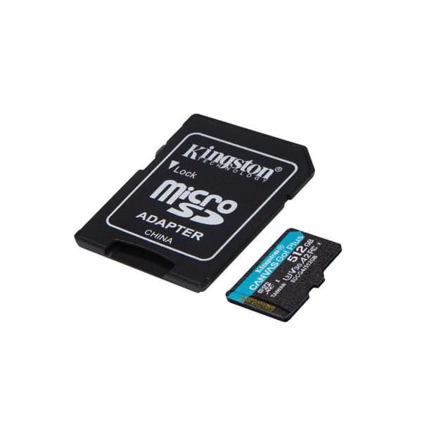 Kingston Technology MicroSDXC-kort 512GB 200MB/s U3 V30 A2 Canvas Go Plus