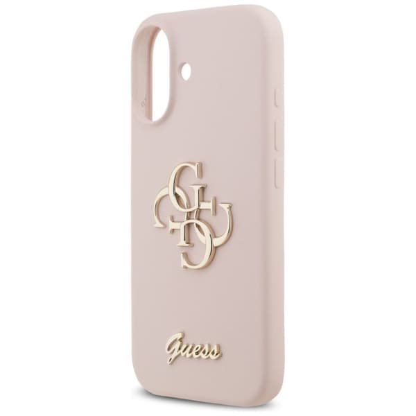Coque Guess Silicone Big 4G Script för iPhone 17 - Ljusrosa