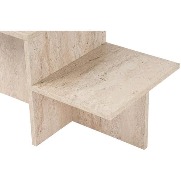 Soffbord - HARMONY - Rektangulär - Travertineffekt - 80 x 40 x 40 cm
