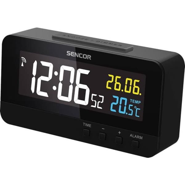 Digital väckarklocka - SENCOR - SDC 4800 B - Nätdel - Backup-batteri - Termometer