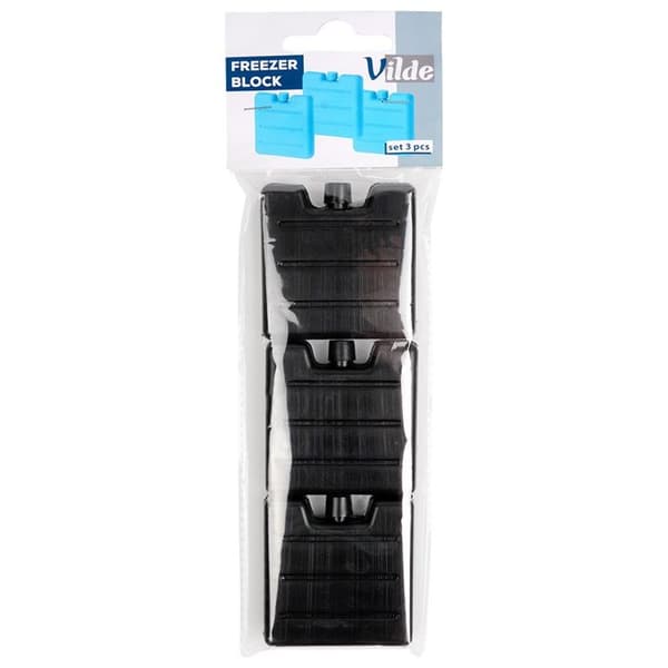 Återanvändbar kylblock - VILDE - 3-pack - 70 ml - 7,5x7,5 cm - Svart - För kylväskor och termoväskor