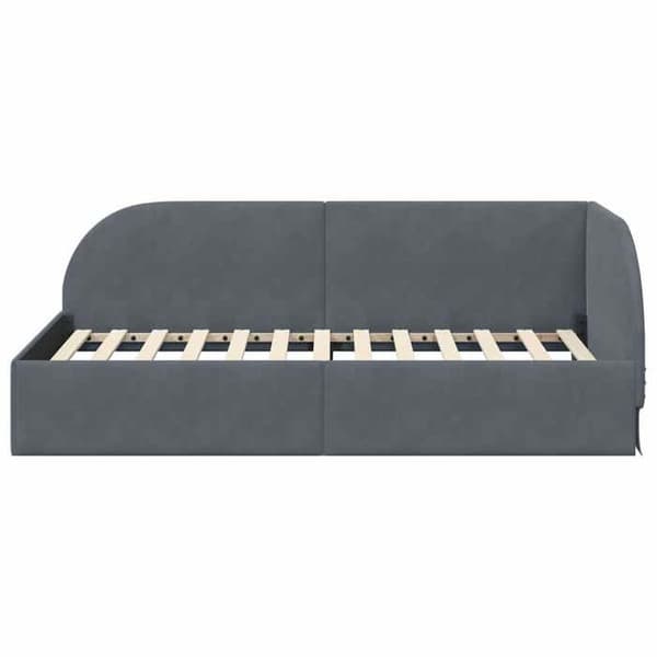 vidaXL Hörnsängram Mörkgrå 100 cm x 200 cm Sammet 42016657