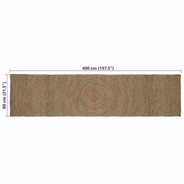 Modern jute matta - vidaXL - 80x400 cm - Grå - Rektangulär - Maskintvättbar - Handgjord elegans