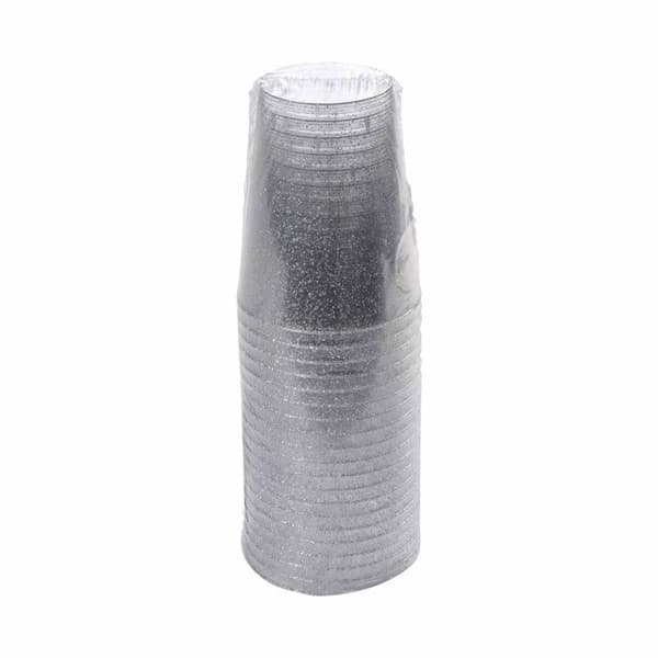 Plastglas - Glitter - 20-pack - 20 cl - Silver