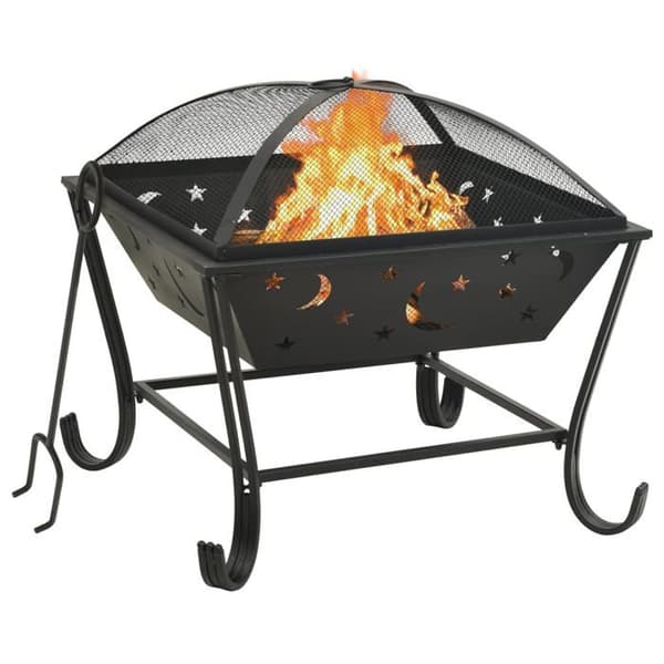 Entré - vidaXL - 62 cm - Stål - Svart - Eldstång ingår
