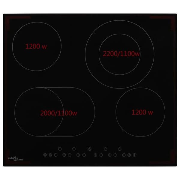 vidaXL Ceramic Hob 4 Burners Touch Control 6600 W 50785