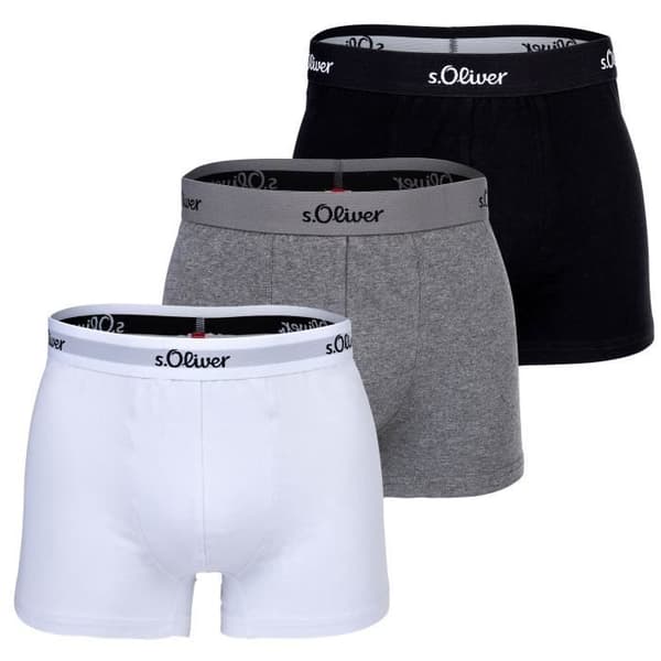 Kalsonger Herr - s.Oliver - Pack om 3 - Enfärgad - Elastisk Midja - Stretchbomull