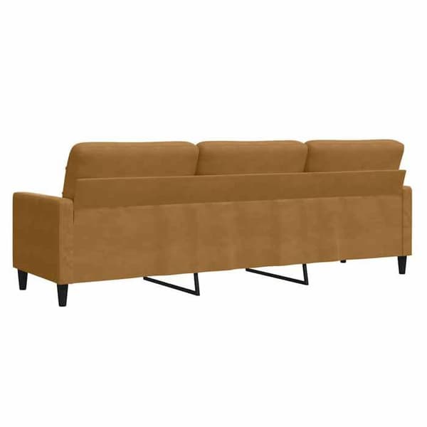 vidaXL Soffa 3-sits Brun 210 cm Sammet 4007651