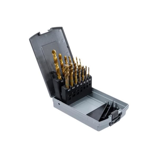 Set med spiralborrar och kranar BGS TECHNIC - HSS - 19 st - 9296