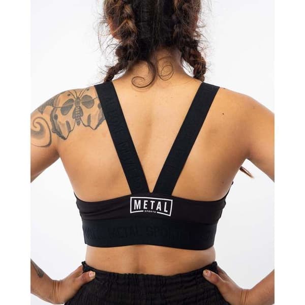 Kvinnlig elastisk sport-bh Metal Boxe