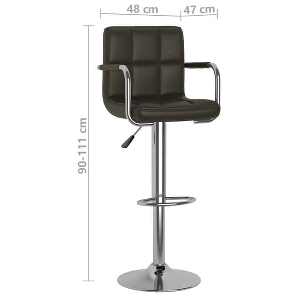 vidaXL Barstolar set om 2 brun konstläder 334596