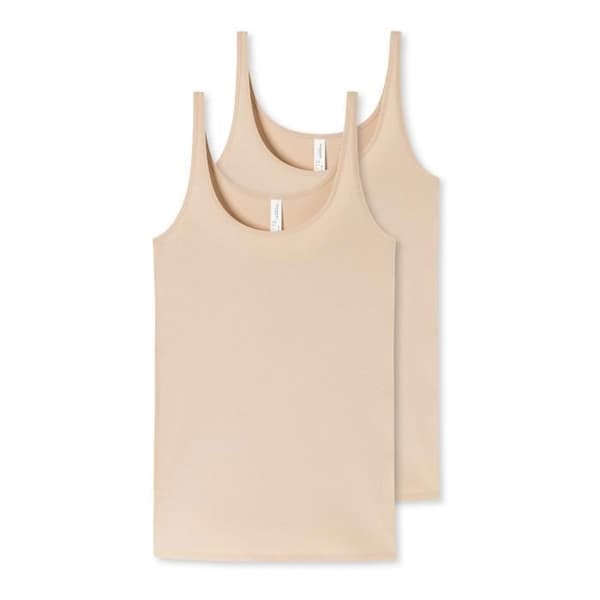 SCHIESSER 95/5 undertröjor för kvinnor - dubbelpack sand