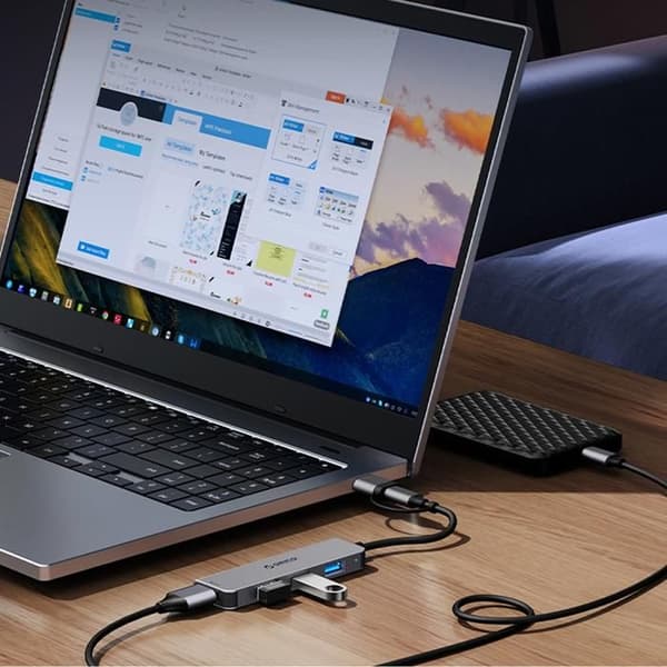 Dokningstation - ORICO - YSB4-U2 - 5 USB-portar - Aluminium - Kompatibel med Windows, macOS, Linux
