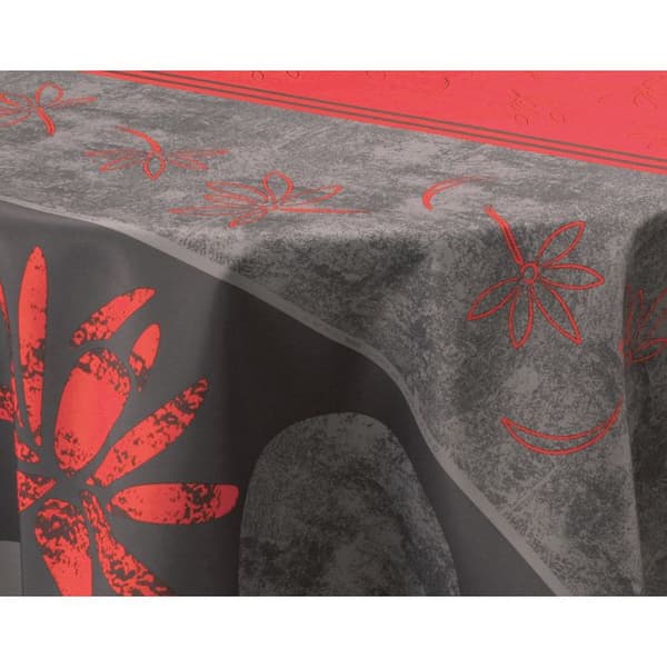 Duk - LOTUS - Rektangulär 150x240 cm - Röd - Vattenavvisande fläckbeständig - Polyester