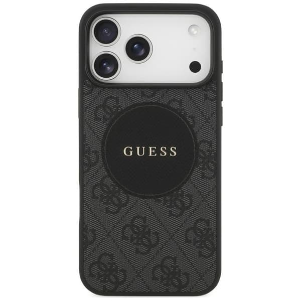 Coque Guess 4G Circle Classic Logo MagSafe för iPhone 17 Pro - Svart