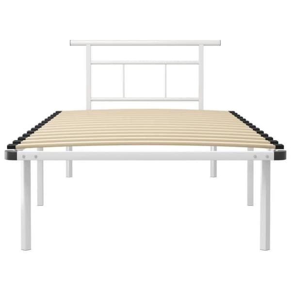 vidaXL Sängstomme Vit Metall 100x200 cm