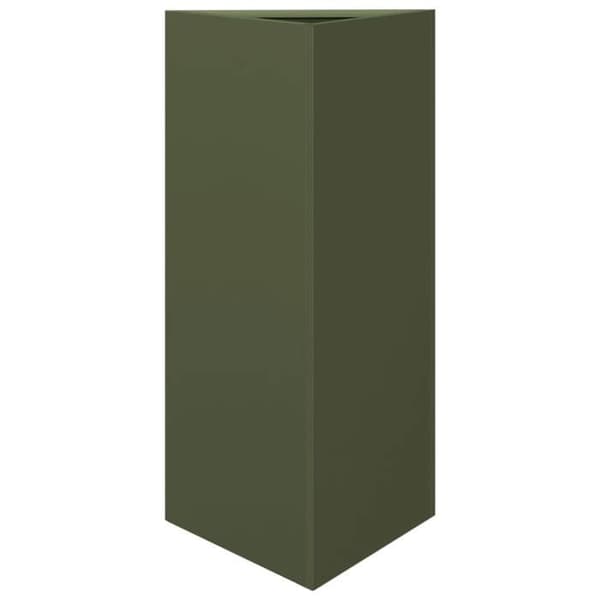 vidaXL Triangulär planteringslåda grön oliv 40x34,5x70 cm stål 851163