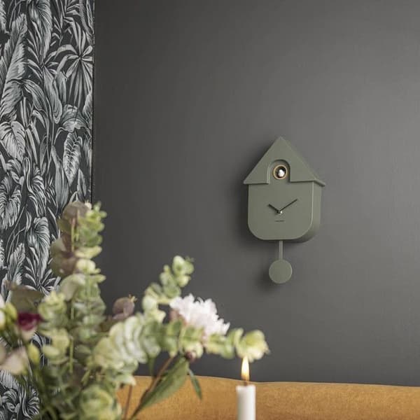 Modern väggklocka Cuckoo grön