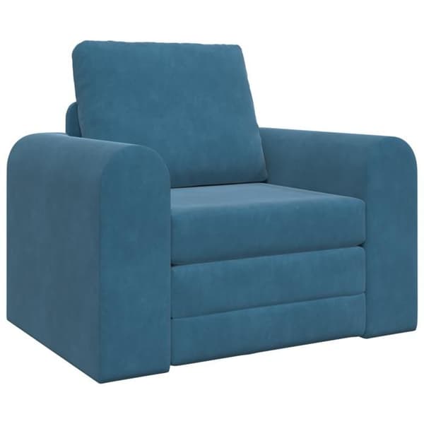 Sängsoffa på golvet 2 i 1 Blå 98x71x83 cm Sammet