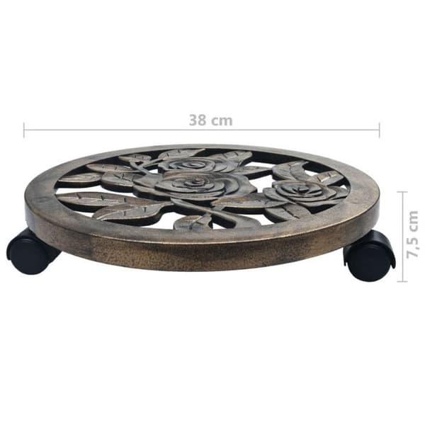 vidaXL Växtvagnar 6 st Brons 38 cm Plast