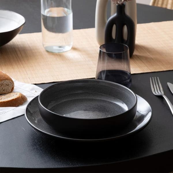 Set med 6 djupa tallrikar "Diane" 21cm mörkgrå